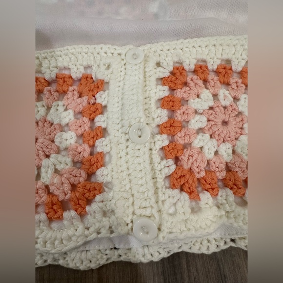 Pink Lily| size medium| pink & orange squared away crochet tank and skirt set - Picture 11 of 11